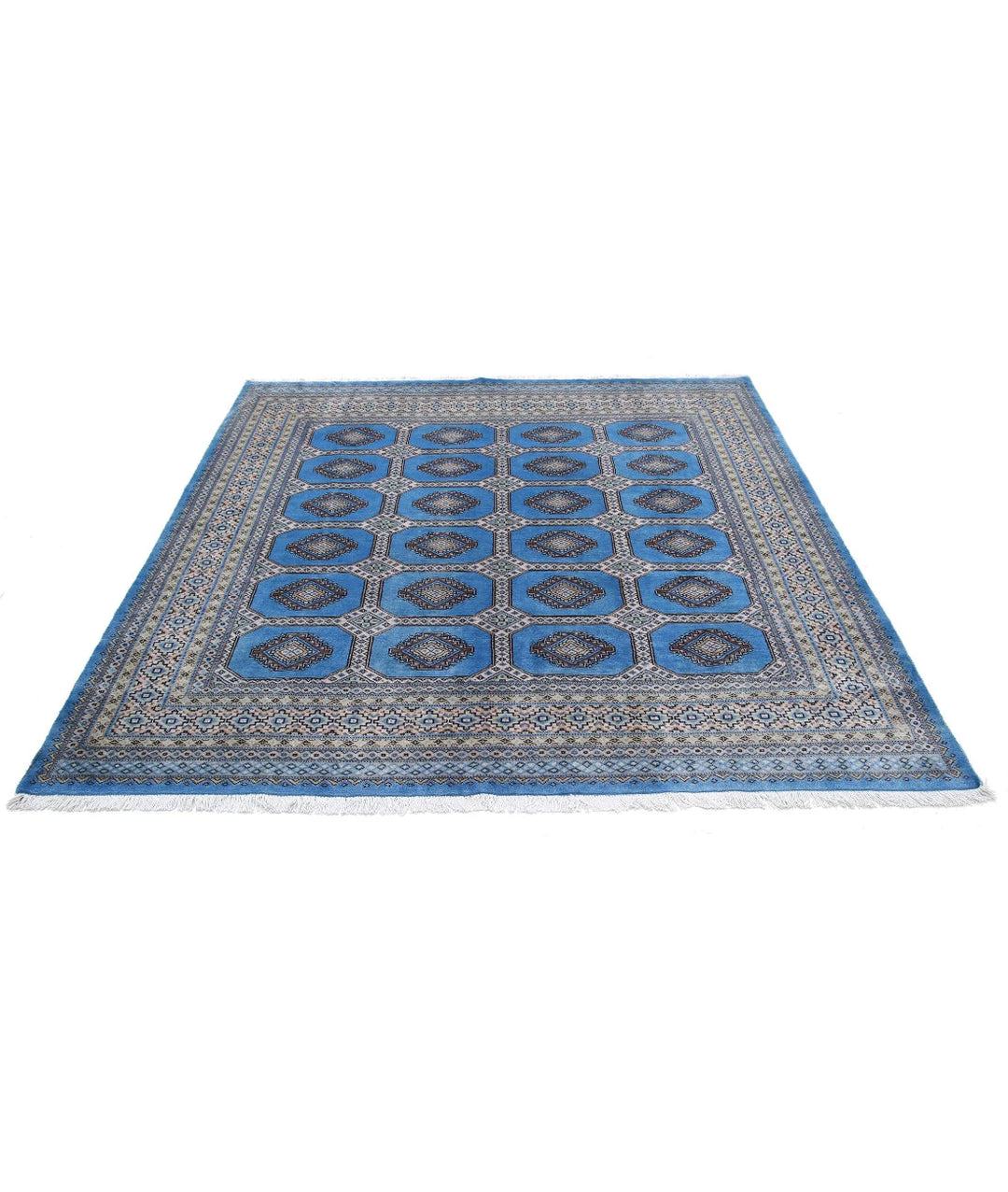 Pakistani Jaldar Rug 6' 7" x 6' 5" Hand-Knotted | No. AT45354
