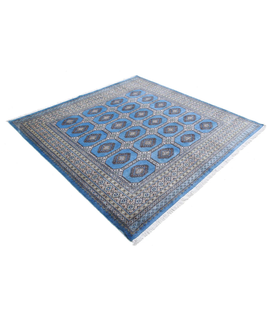 Pakistani Jaldar Rug 6' 7" x 6' 5" Hand-Knotted | No. AT45354