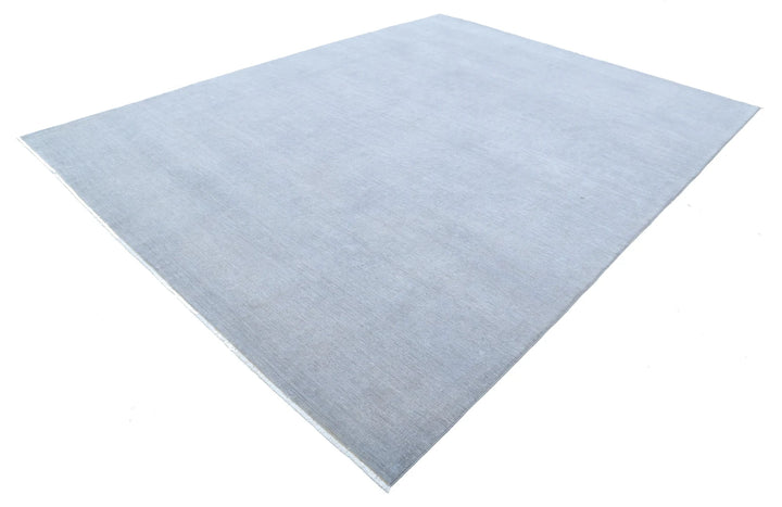 Grey Afghan Overdye Rug 8' 11" x 11' 6" Hand-Knotted | No. AT45414