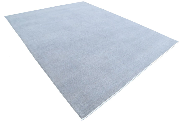 Grey Afghan Overdye Rug 8' 11" x 11' 6" Hand-Knotted | No. AT45414