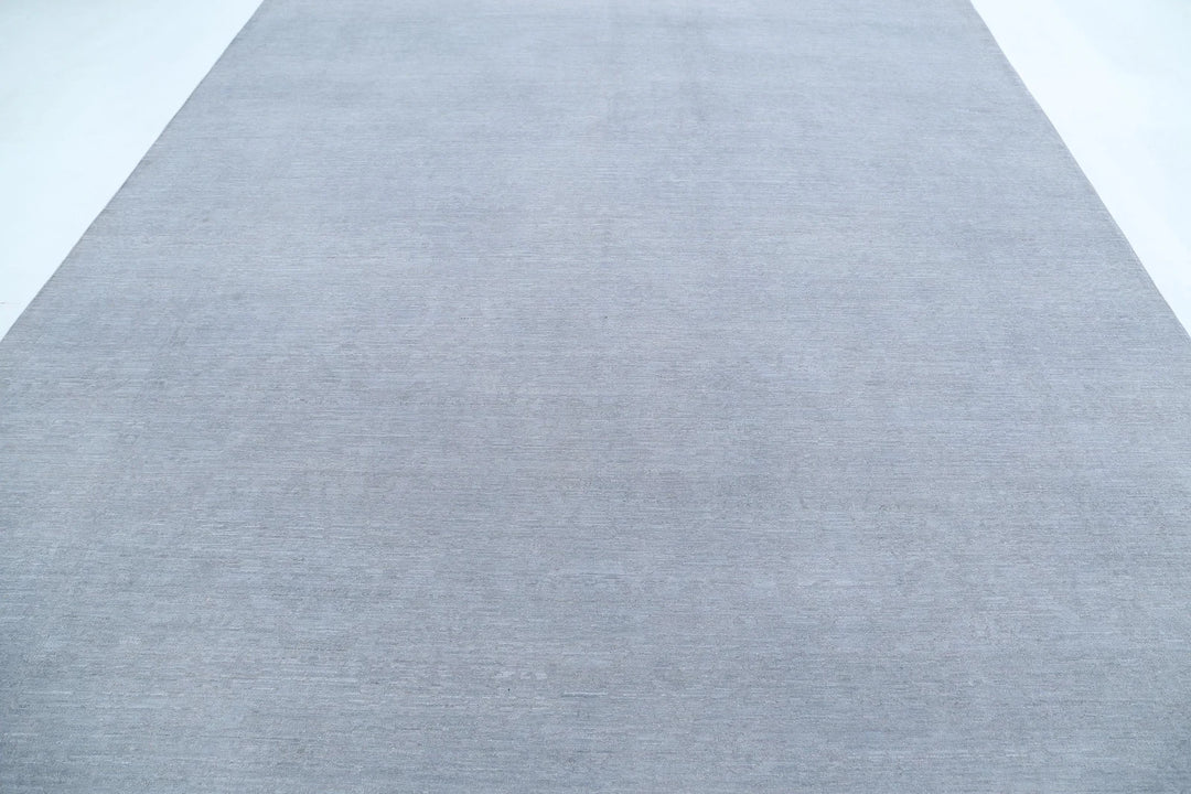 Grey Afghan Overdye Rug 8' 11" x 11' 6" Hand-Knotted | No. AT45414