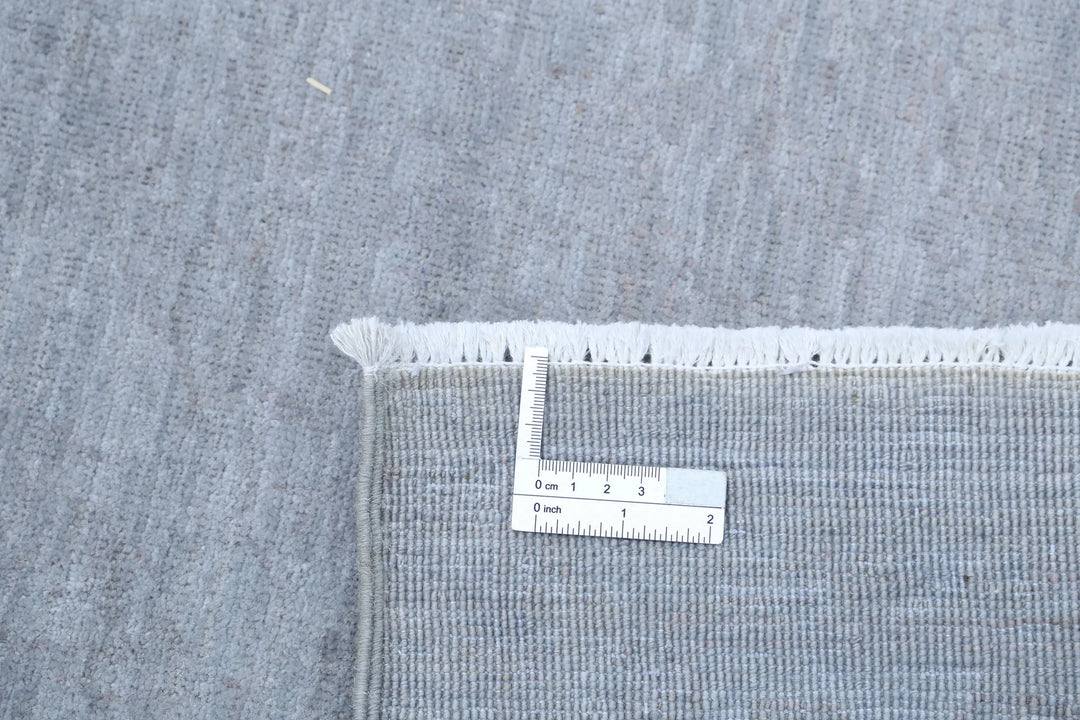 Grey Afghan Overdye Rug 8' 11" x 11' 6" Hand-Knotted | No. AT45414
