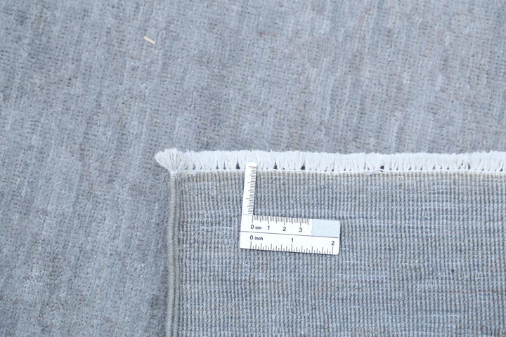 Grey Afghan Overdye Rug 8' 11" x 11' 6" Hand-Knotted | No. AT45414