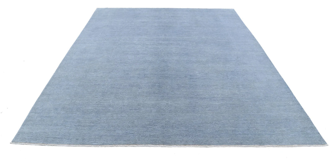 Grey Afghan Overdye Rug 8' 0" x 9' 8" Hand-Knotted | No. AT45484