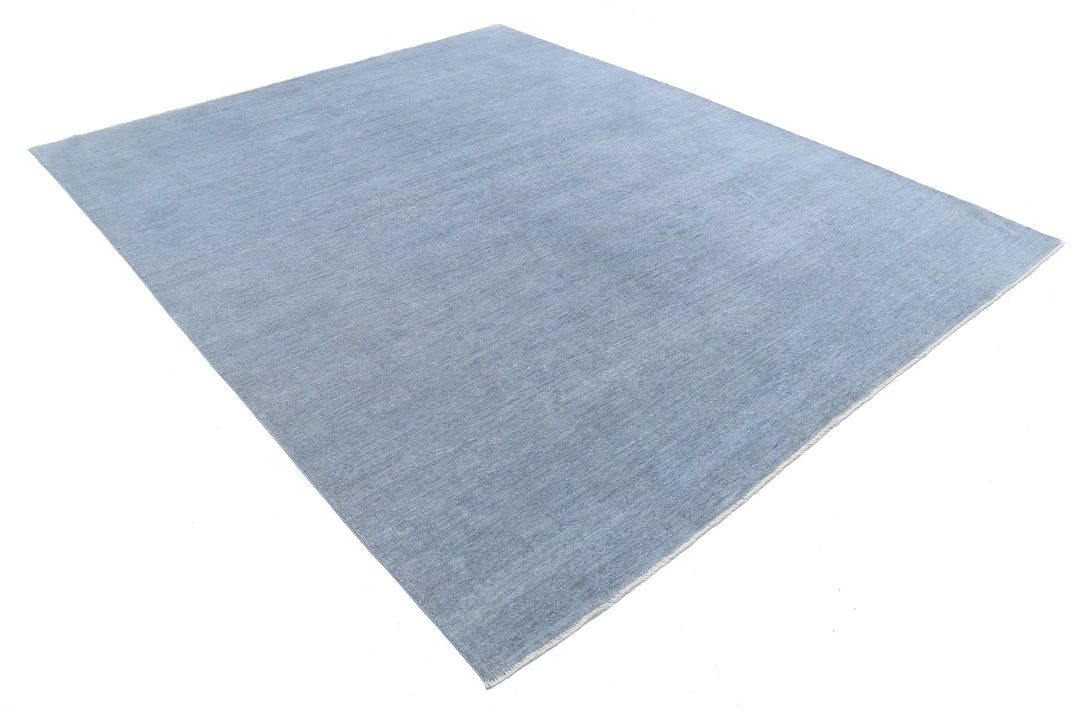 Grey Afghan Overdye Rug 8' 0" x 9' 8" Hand-Knotted | No. AT45484