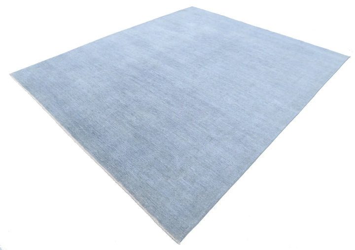 Grey Afghan Overdye Rug 8' 0" x 9' 8" Hand-Knotted | No. AT45484