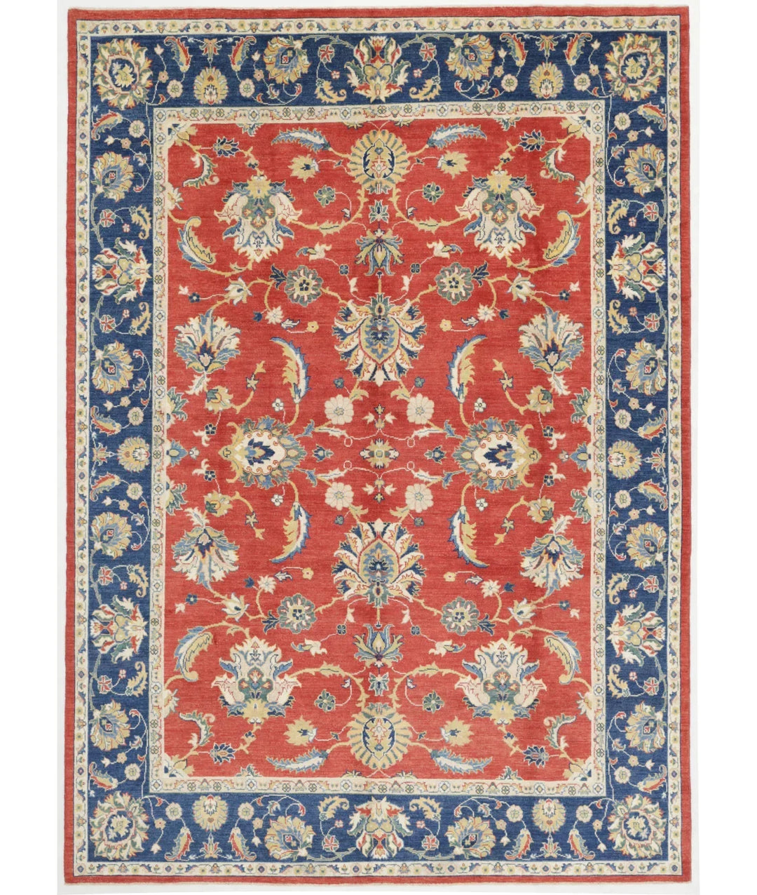 Red Afghan Ziegler Rug 8' 9" x 12' 3" Hand-Knotted | No. AT45570