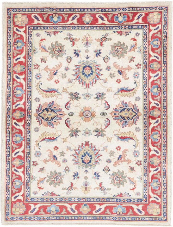 Afghan Ziegler Rug 4' 2" x 5' 6" Hand-Knotted | No. AT45637