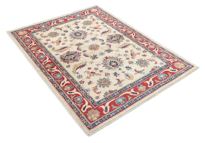 Afghan Ziegler Rug 4' 2" x 5' 6" Hand-Knotted | No. AT45637