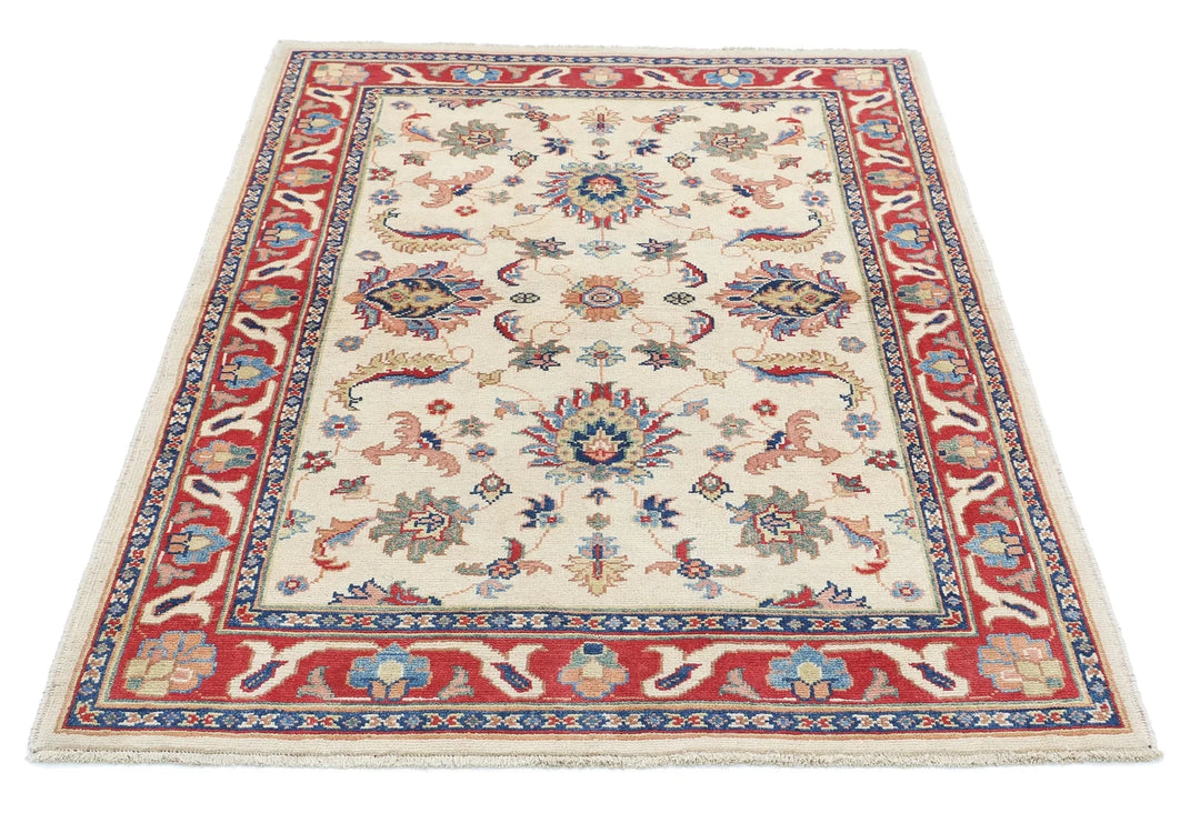 Afghan Ziegler Rug 4' 2" x 5' 6" Hand-Knotted | No. AT45637