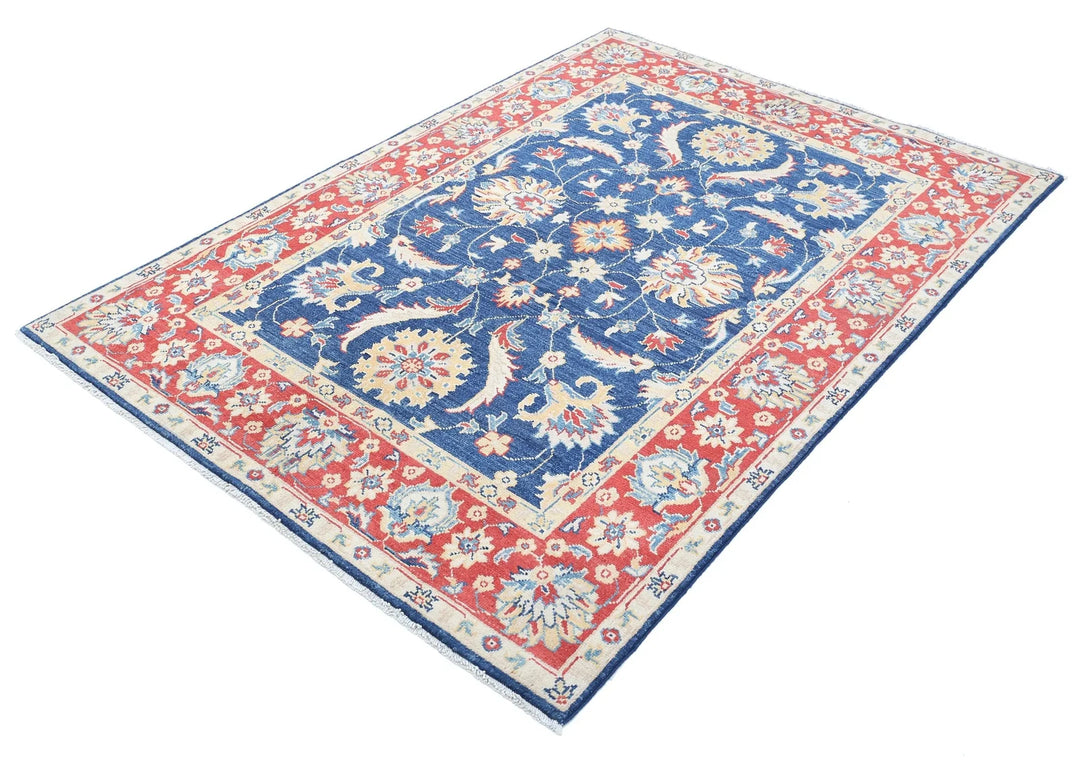 Afghan Ziegler Farhan Gul Rug 4' 8" x 6' 9" Hand-Knotted | No. AT45707