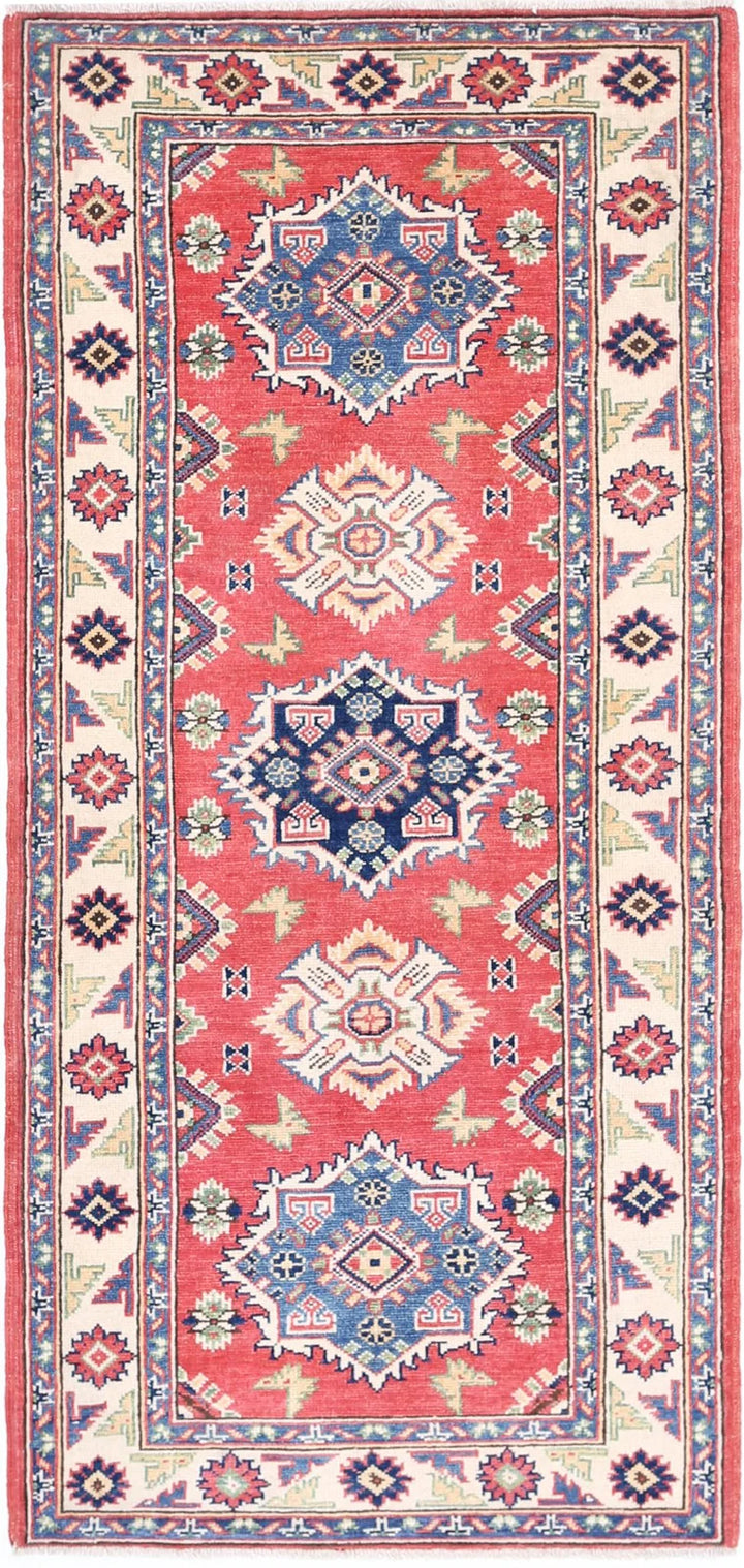 Afghan Kazak Rug 2' 9" x 6' 1" Hand-Knotted | No. AT45708