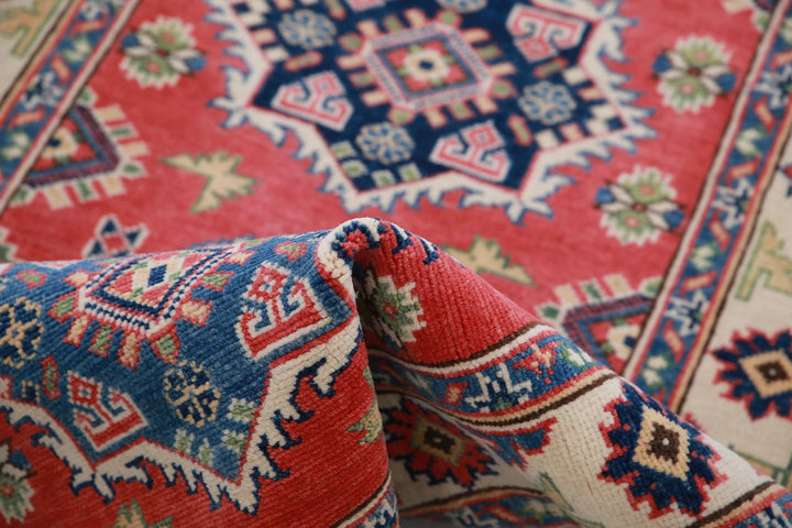 Afghan Kazak Rug 2' 9" x 6' 1" Hand-Knotted | No. AT45708