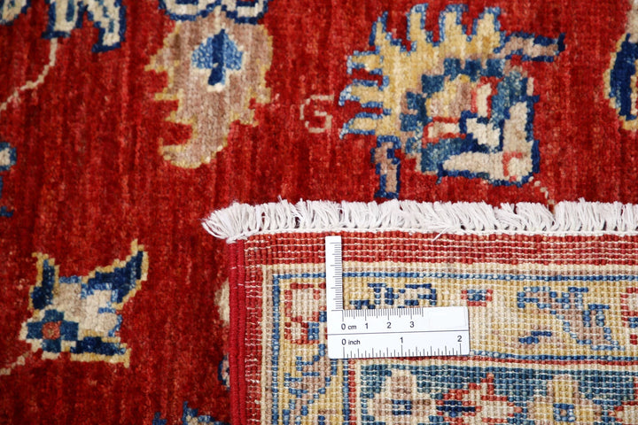 Red Afghan Ziegler Rug 5' 8" x 7' 9" Hand-Knotted | No. AT45739