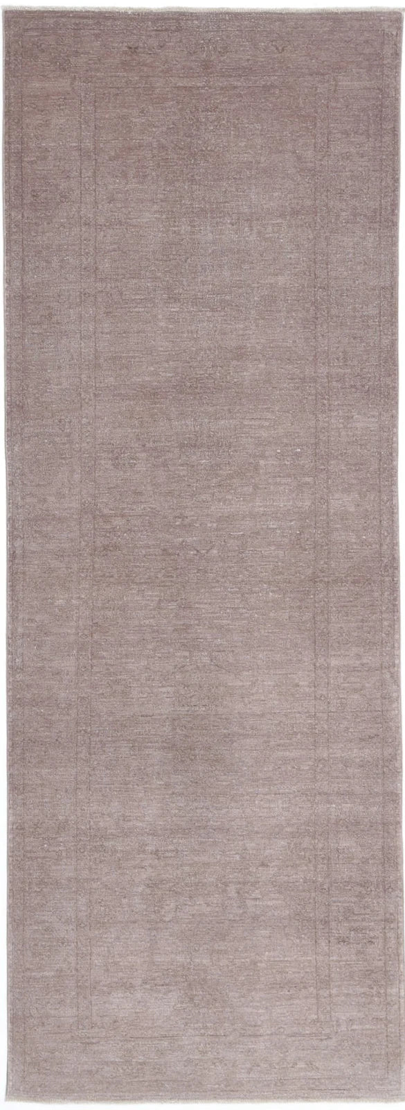 Black Afghan Overdye Rug 3' 1" x 9' 10" Hand-Knotted | No. AT45810