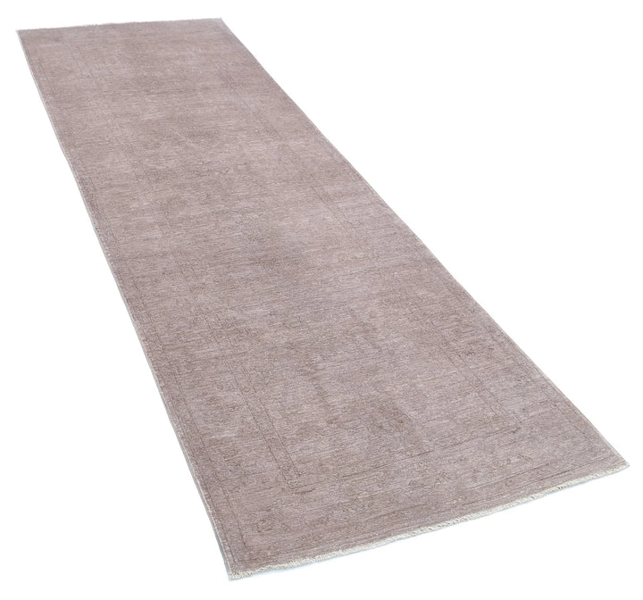 Black Afghan Overdye Rug 3' 1" x 9' 10" Hand-Knotted | No. AT45810