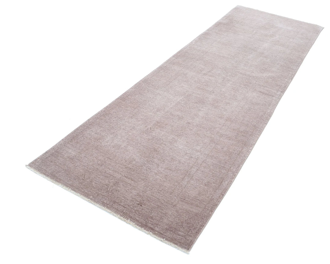 Black Afghan Overdye Rug 3' 1" x 9' 10" Hand-Knotted | No. AT45810