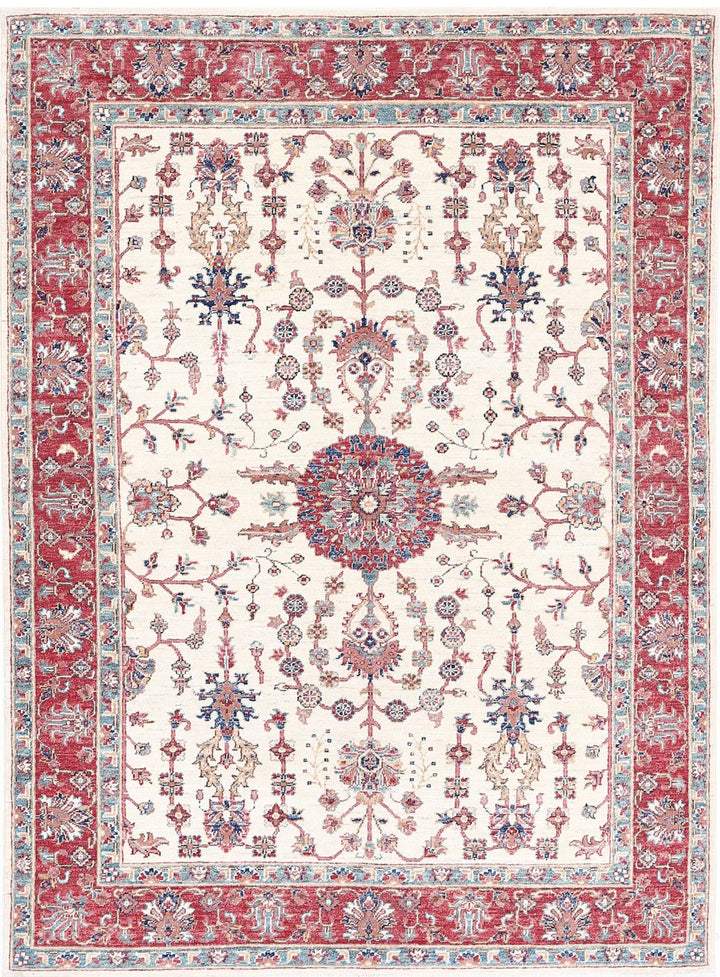 Afghan Ziegler Rug 4' 10" x 6' 5" Hand-Knotted | No. AT45840
