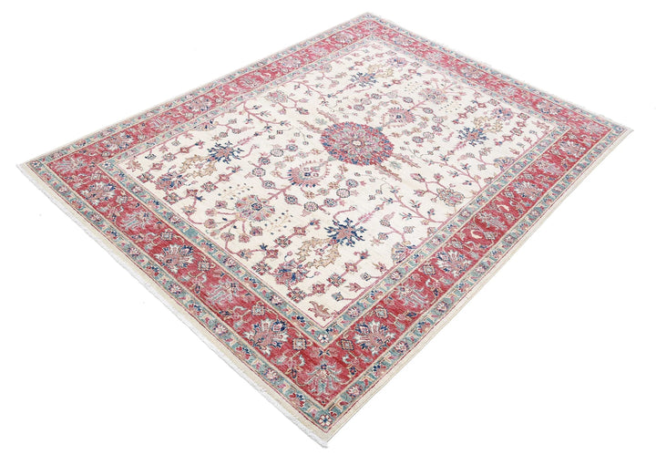 Afghan Ziegler Rug 4' 10" x 6' 5" Hand-Knotted | No. AT45840