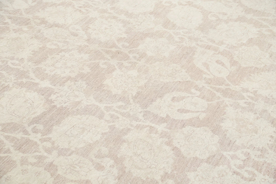 Ivory Afghan Serenity Rug 11' 6" x 14' 11" Hand-Knotted | No. AT45853