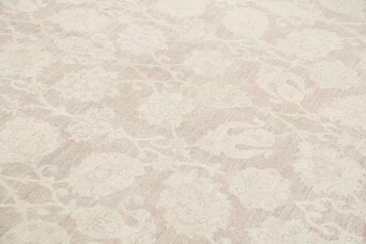 Ivory Afghan Serenity Rug 11' 6" x 14' 11" Hand-Knotted | No. AT45853