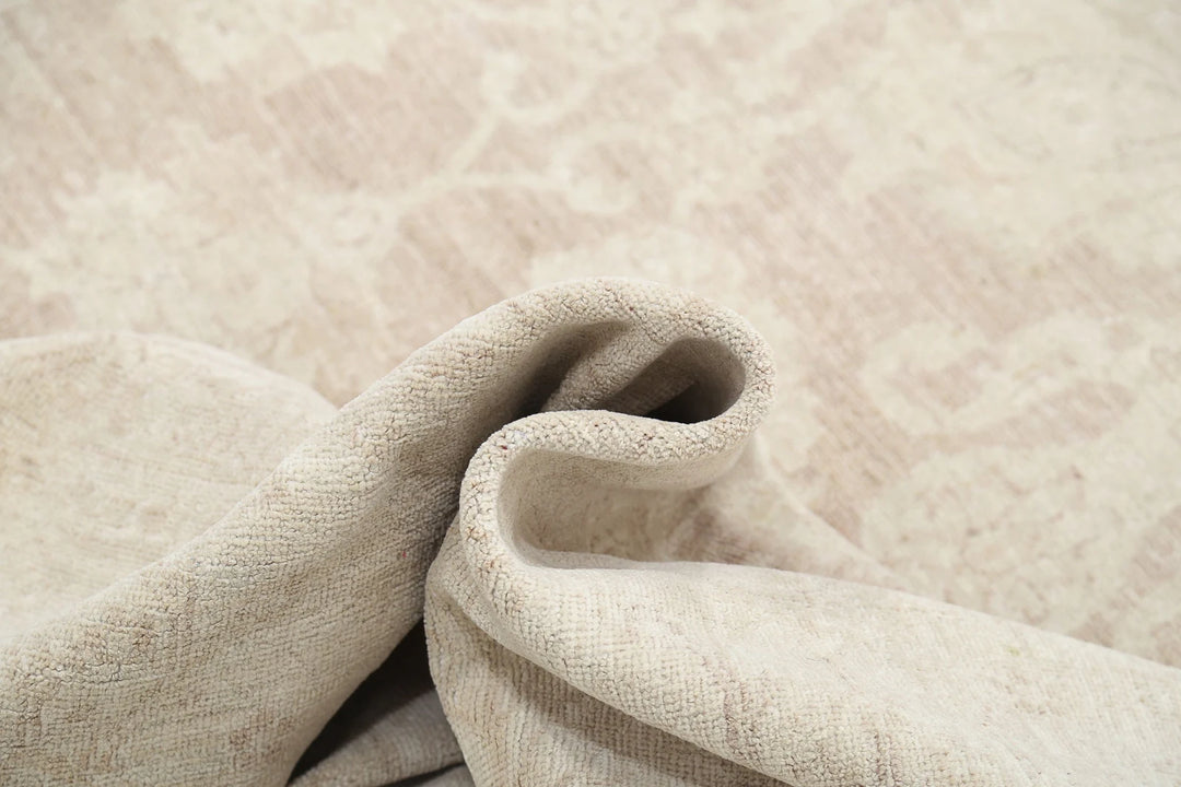 Ivory Afghan Serenity Rug 11' 6" x 14' 11" Hand-Knotted | No. AT45853