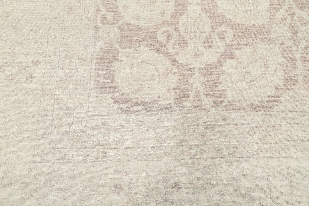 Ivory Afghan Serenity Rug 11' 6" x 14' 11" Hand-Knotted | No. AT45853
