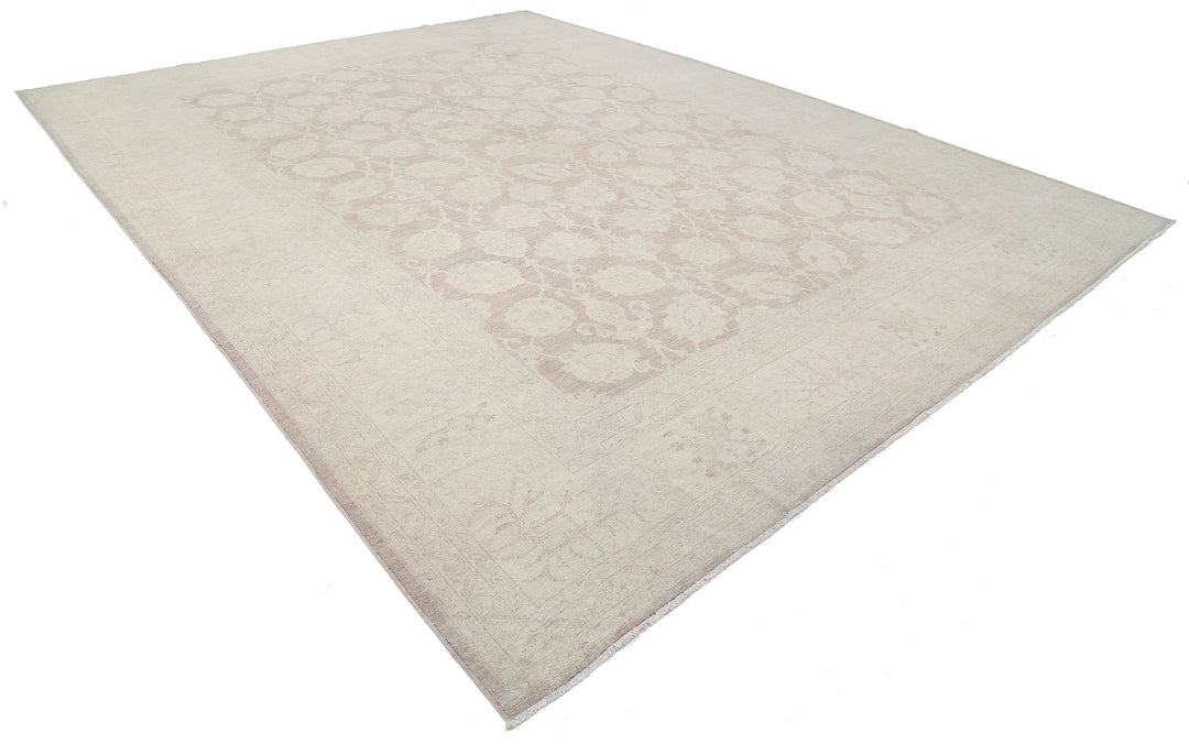 Ivory Afghan Serenity Rug 11' 6" x 14' 11" Hand-Knotted | No. AT45853