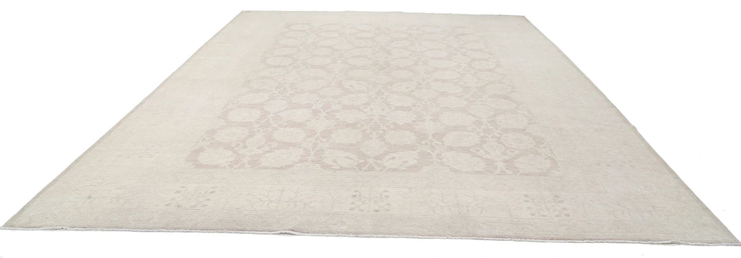 Ivory Afghan Serenity Rug 11' 6" x 14' 11" Hand-Knotted | No. AT45853