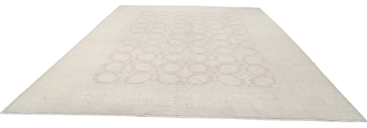 Ivory Afghan Serenity Rug 11' 6" x 14' 11" Hand-Knotted | No. AT45853