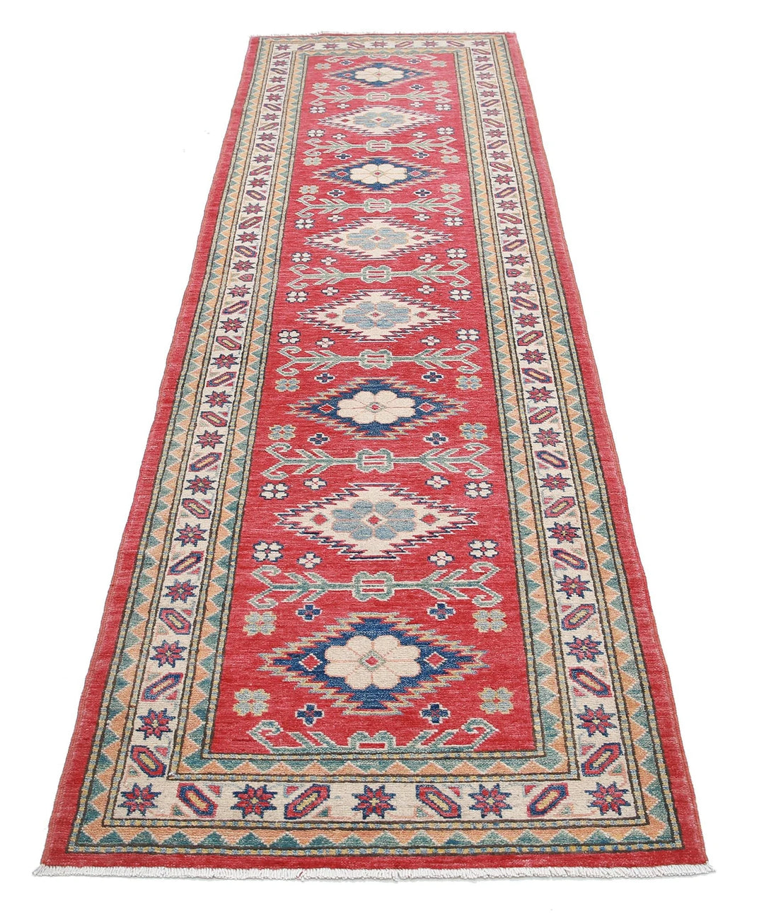 Afghan Tribal Kazak Rug 2' 8" x 9' 6" Hand-Knotted | No. AT45895