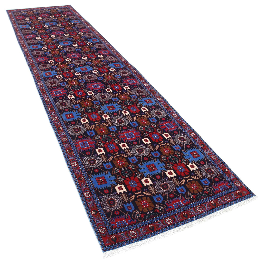 Persian Varamin Runner Rug 3' 3" x 12' 8" Hand-Knotted | No. AT45969
