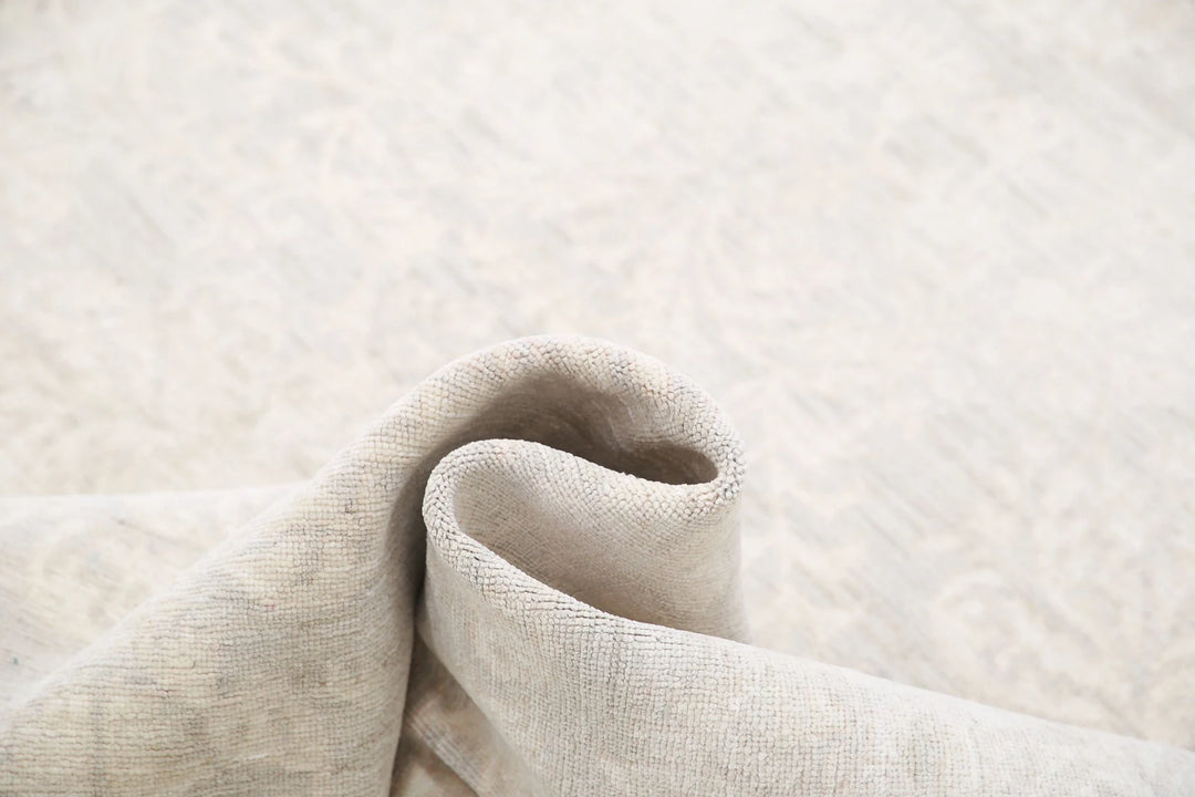 Ivory Afghan Serenity Rug 7' 8" x 10' 2" Hand-Knotted | No. AT46049