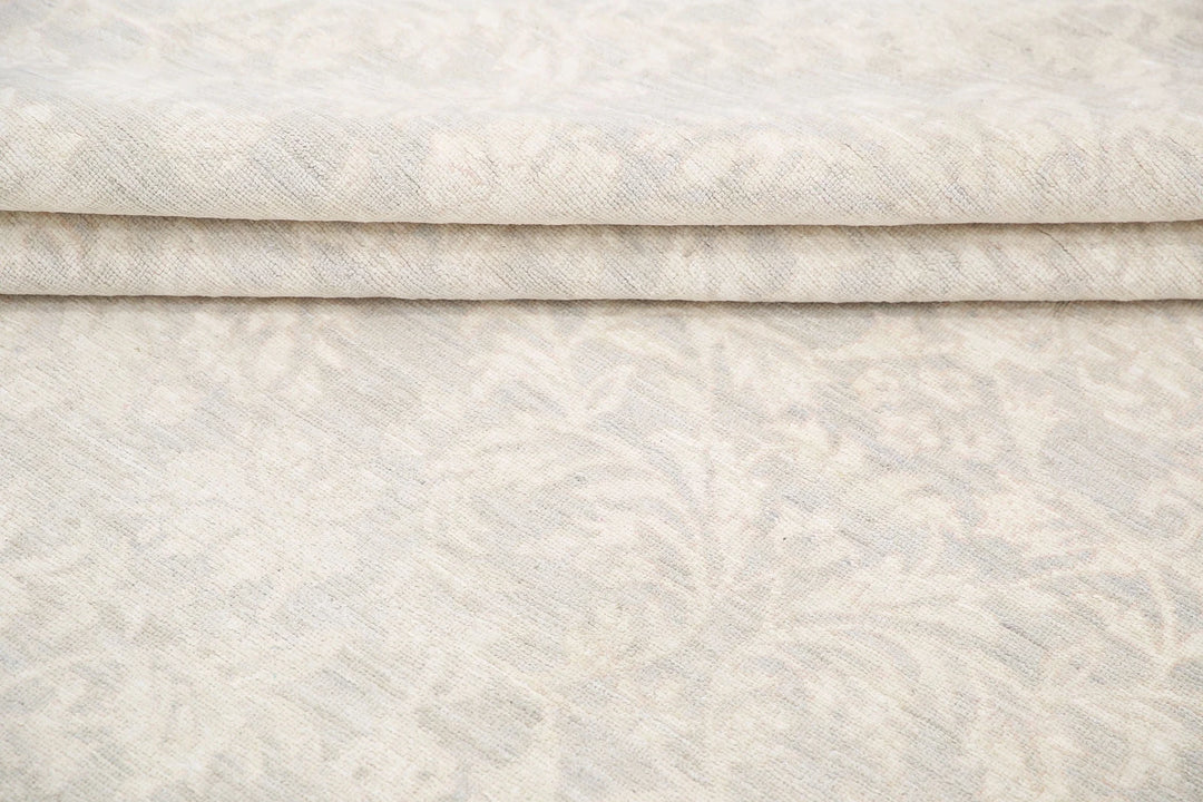 Ivory Afghan Serenity Rug 7' 8" x 10' 2" Hand-Knotted | No. AT46049