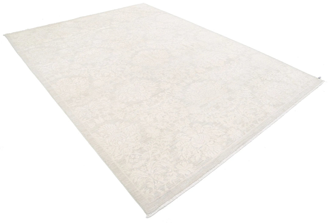 Ivory Afghan Serenity Rug 7' 8" x 10' 2" Hand-Knotted | No. AT46049