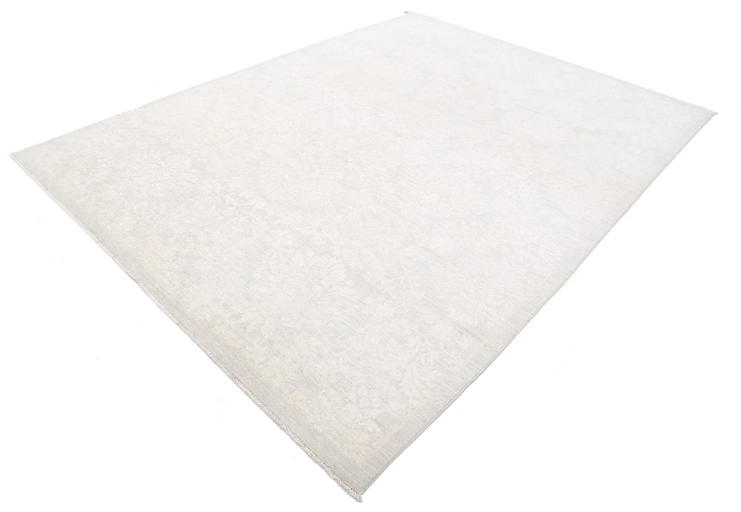 Ivory Afghan Serenity Rug 7' 8" x 10' 2" Hand-Knotted | No. AT46049