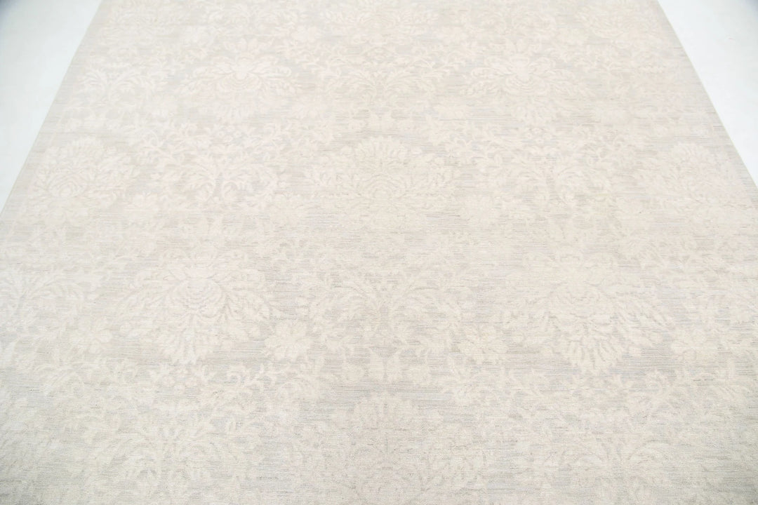 Ivory Afghan Serenity Rug 7' 8" x 10' 2" Hand-Knotted | No. AT46049