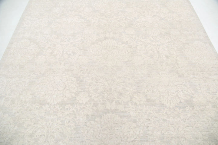 Ivory Afghan Serenity Rug 7' 8" x 10' 2" Hand-Knotted | No. AT46049