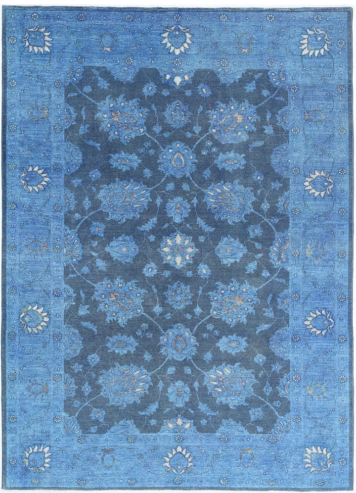 Blue Afghan Oriental Rug 6' 1" x 8' 7" Hand-Knotted | No. AT46069