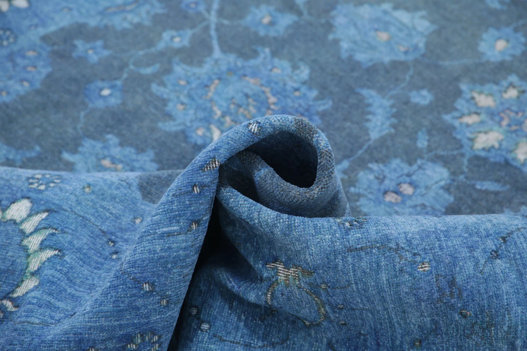 Blue Afghan Oriental Rug 6' 1" x 8' 7" Hand-Knotted | No. AT46069