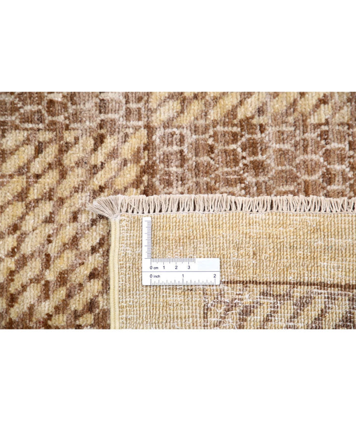 Beige Afghan Oriental Rug 5' 10" x 7' 4" Hand-Knotted | No. AT46102