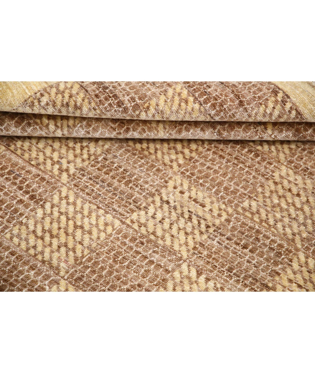 Beige Afghan Oriental Rug 5' 10" x 7' 4" Hand-Knotted | No. AT46102