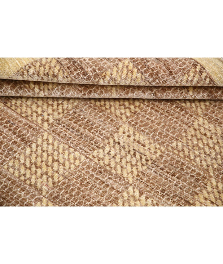 Beige Afghan Oriental Rug 5' 10" x 7' 4" Hand-Knotted | No. AT46102
