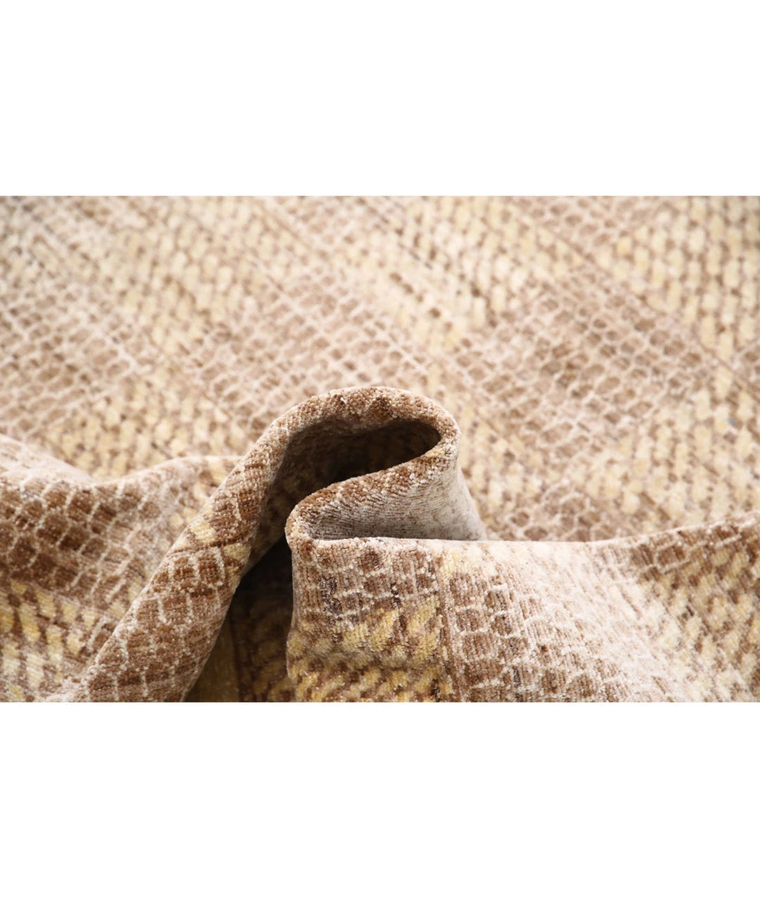 Beige Afghan Oriental Rug 5' 10" x 7' 4" Hand-Knotted | No. AT46102