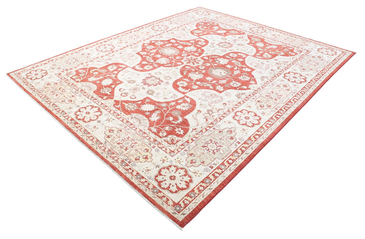 Afghan Ziegler Rug 8' 1" x 10' 1" Hand-Knotted | No. AT46127