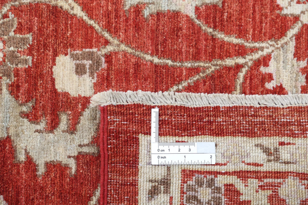 Afghan Ziegler Rug 8' 1" x 10' 1" Hand-Knotted | No. AT46127