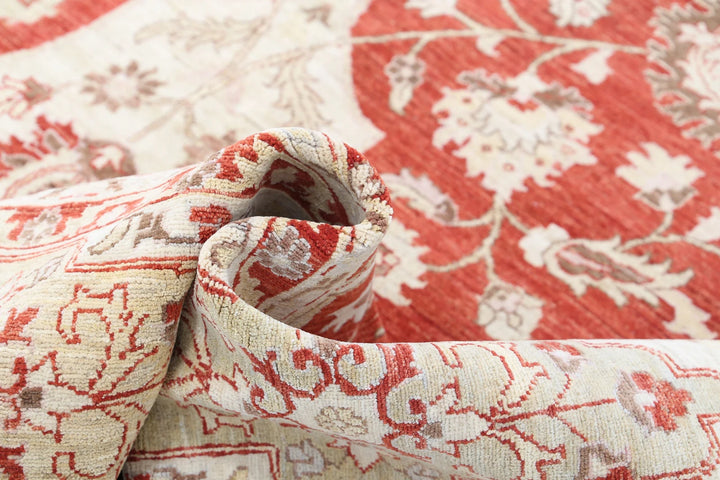 Afghan Ziegler Rug 8' 1" x 10' 1" Hand-Knotted | No. AT46127