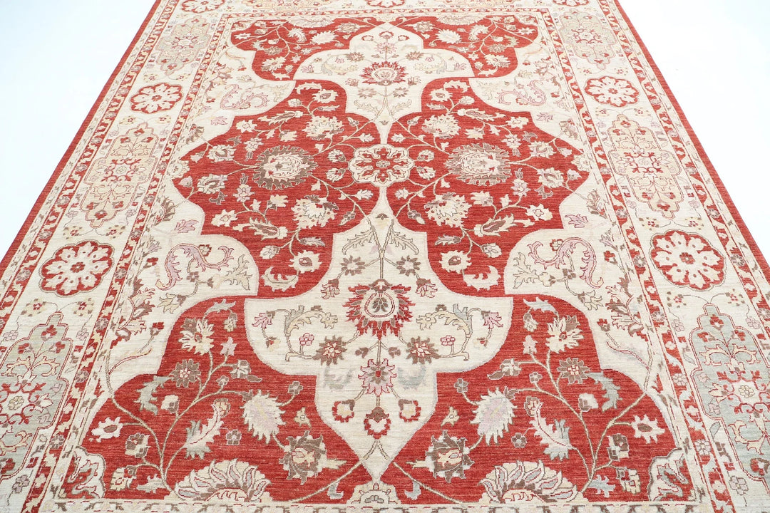 Afghan Ziegler Rug 8' 1" x 10' 1" Hand-Knotted | No. AT46127