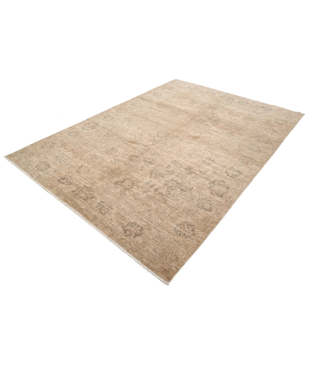 Brown Afghan Ziegler Rug 6' 6" x 9' 3" Hand-Knotted | No. AT46163