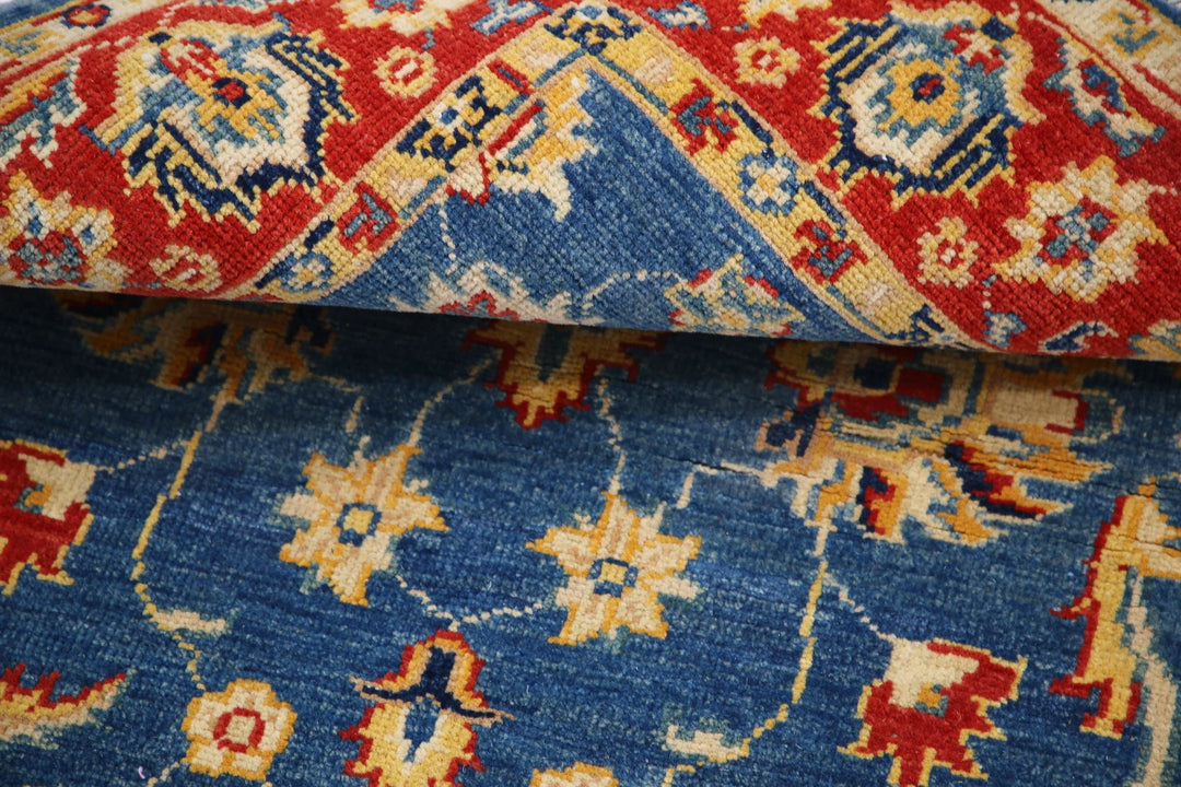 Blue Afghan Ziegler Rug 3' 4" x 4' 8" Hand-Knotted | No. AT46167